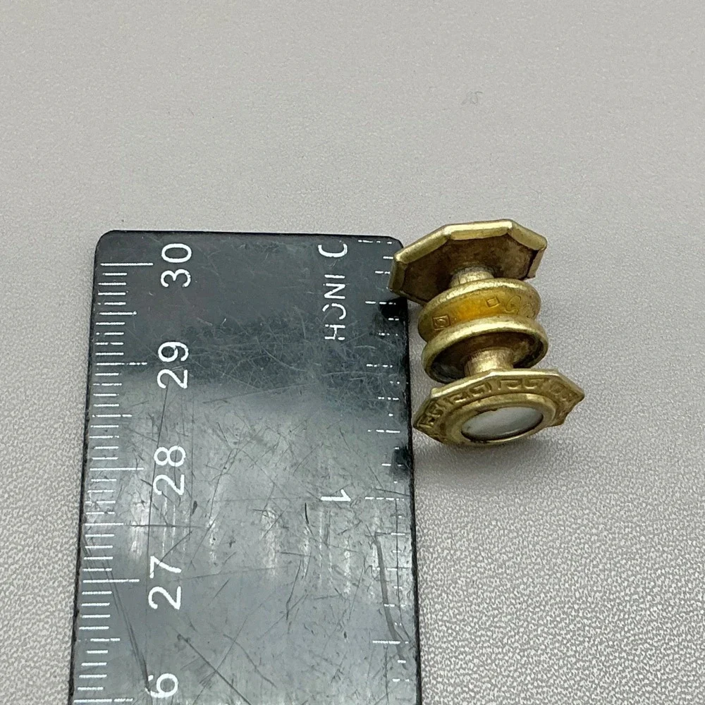 Vintage Cobslink Mother of Pearl Cufflinks Gold Tone Octagon Art Deco Style Pair